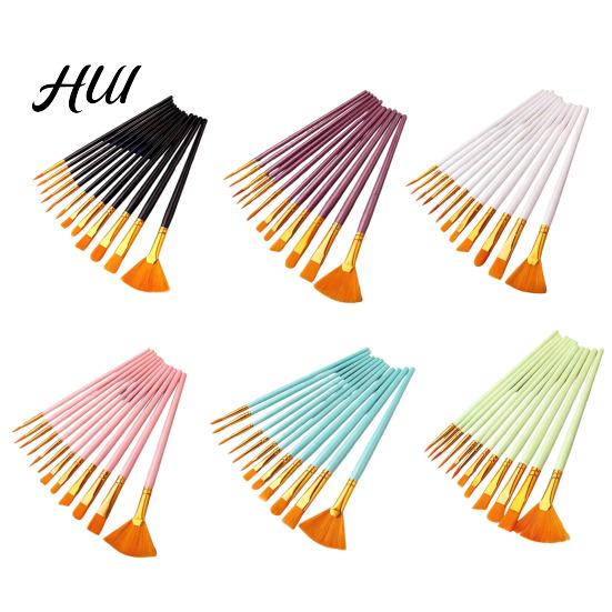Watercolor Brush Kit for Kids 12PCS Paint Set, Professional Nylon Hair Brushes, Good Artist Brushes Acrylic Painting Water Absorption Art Oil