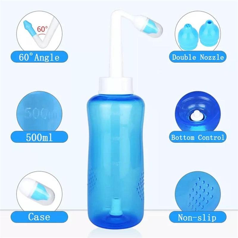 Nose Wash System Sinus & Allergies Relief Nasal Pressure Rinse Neti Pot Nose Trimmer Adults Children Nasal Wash Cleaner
