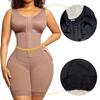 Plus Size Hook-and-Eye Open Crotch Body Shaper: Tummy Control & Hip Lift Slimming Bodysuit