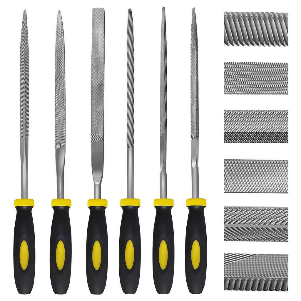 Premium Needle File Set High-Carbon Steel with Non-Slip Ergonomic Handles for Precise Filing On Wood Plastic Model Solid