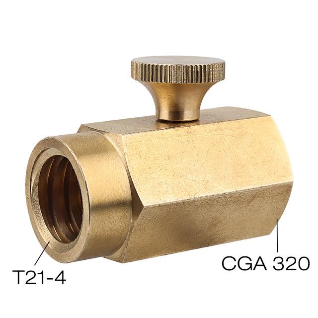 Soda Bottle Cylinder Convert Kit Brass Adapter for Refill Co2 Gas, Soda Inflatable Valve Connector for Interface W21.8 / CGA320
