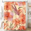 Luxurious Bath Curtain with Beautiful Floral Pattern for Bathroom Decoration Orange Pink Purple White Shower Curtain Washable Fa