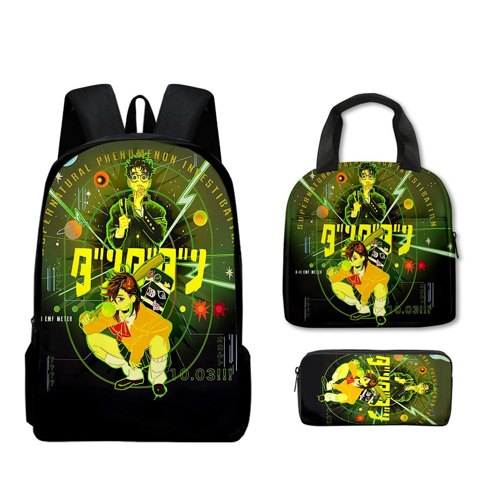 Classic Popular Peculiar Funny Dandadan 3D Printed 3pcs/Set Pupil School Bags Laptop Daypack Backpack Lunch Bag Pencil Case