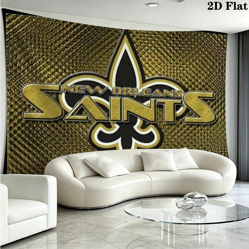 New Orleans Saints Logo Wall Tapestry Aesthetic Wall Hanging Printed Fabric Blanket Decorative Tapestries for Bedroom Living Room Home Decor