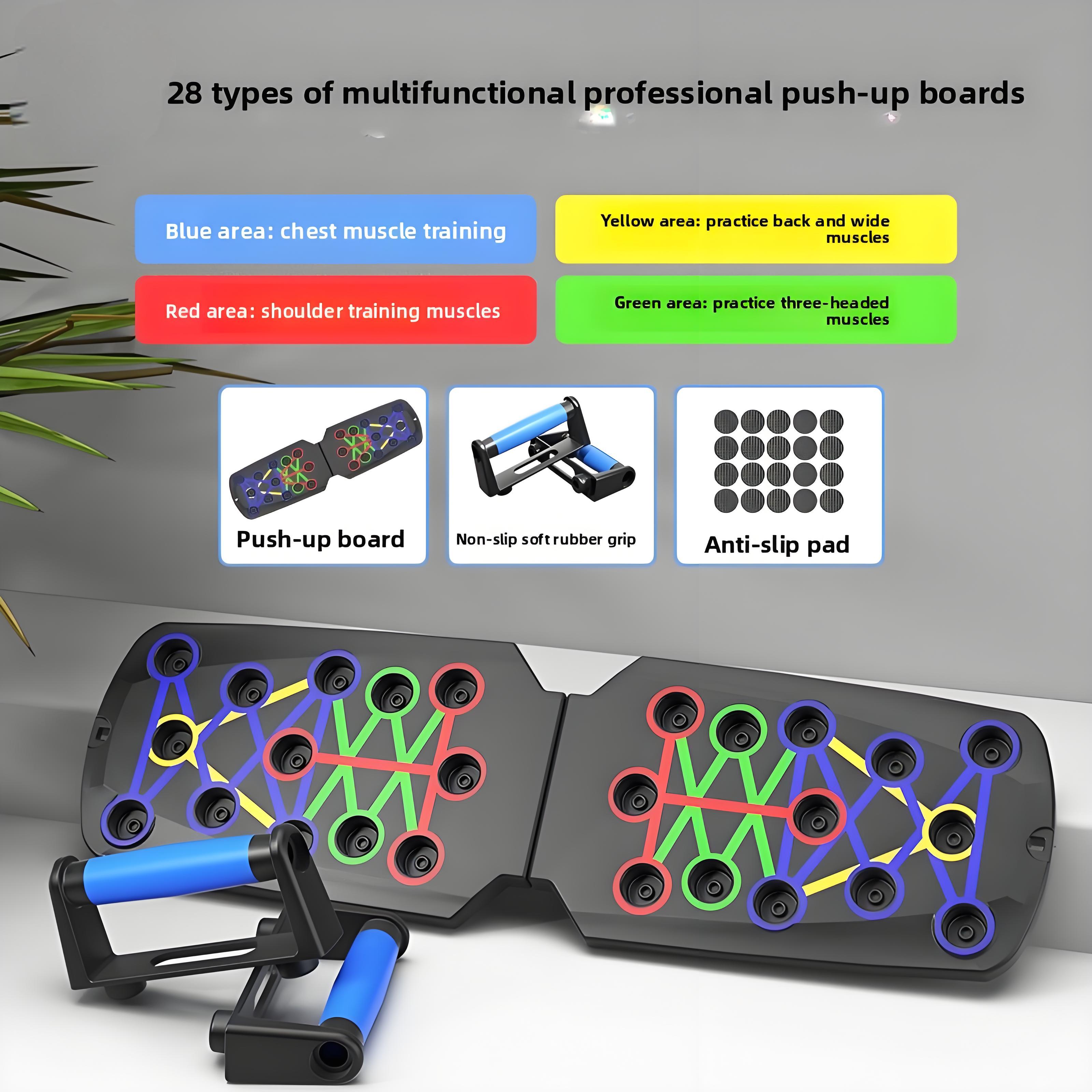 

Складная доска для отжиманий для домашнего спортзала, оборудование для тренировки всего тела для развития силы кора и груди чёрный