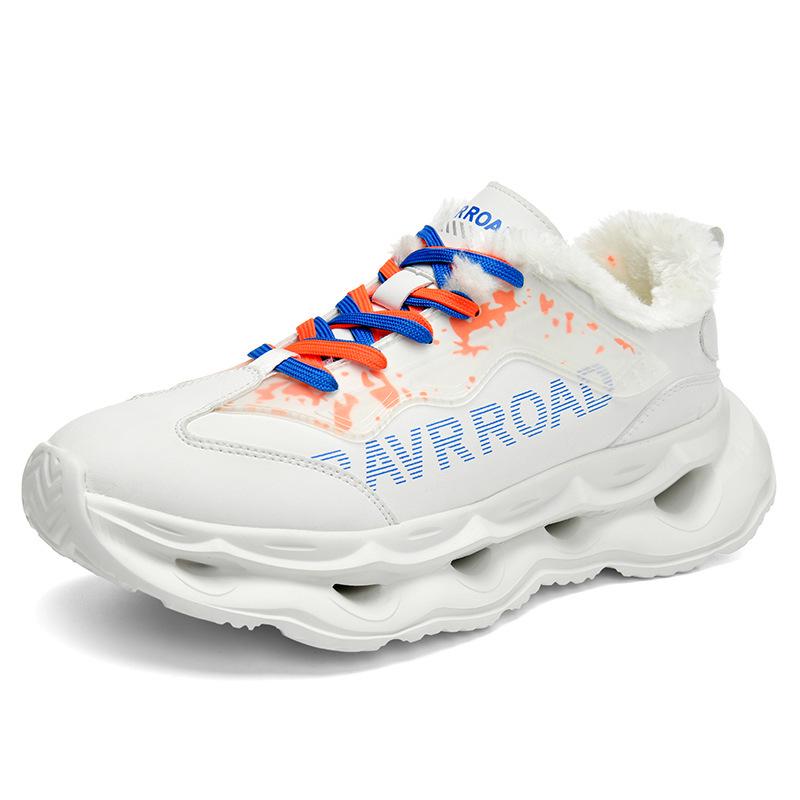 

Winter Velvet-Lined Leather Sneakers: Stylish & Warm Casual Running Shoes for Couples 44