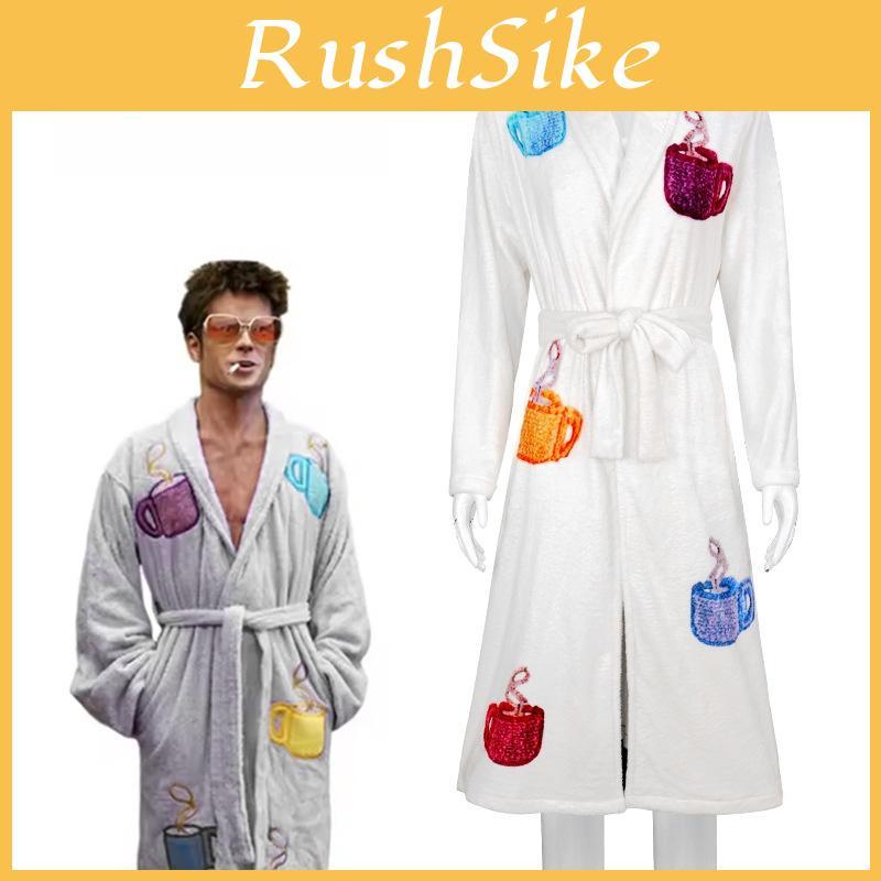 Fight Club Tyler Durden Accappatoio in Pile Corallo Costume Cosplay Per i Fan