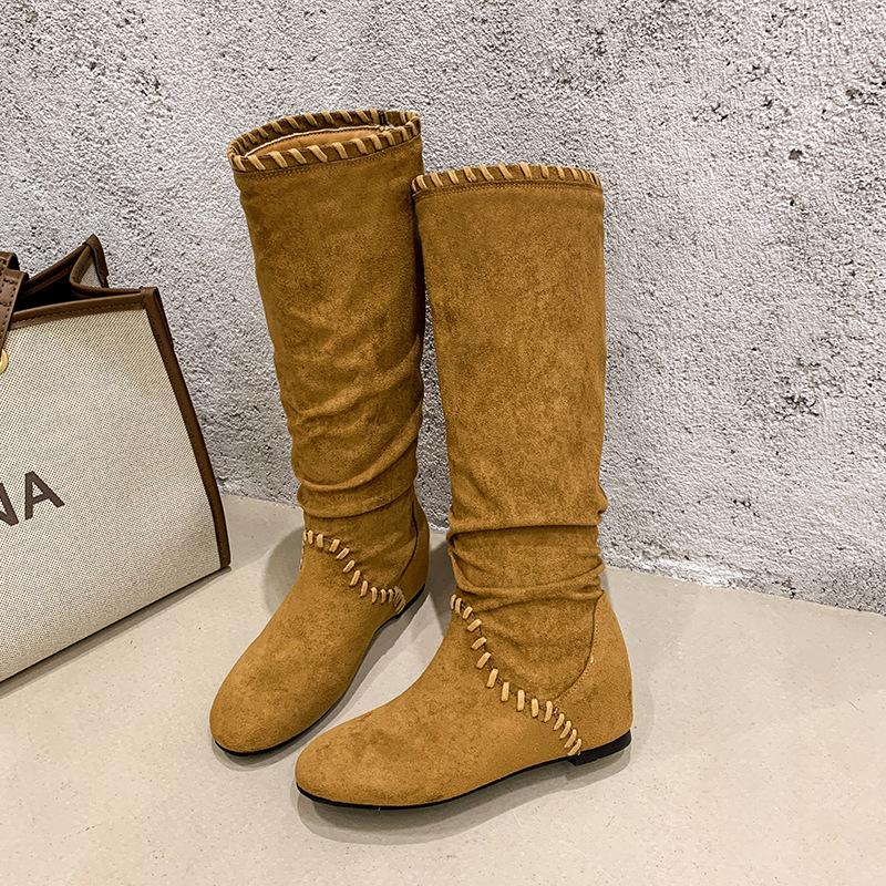 Women's Fashion Chunky Heel Soft Elastic Comfortable Ankle Boots Shock Absorbing Anti-slip Casual Sports Martin Boots