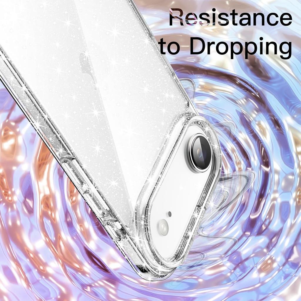 Soft Clear Glitter Case For iPhone Air 17 Pro Max 16E 16 E 15 Plus 14 13 Mini 12 11 X XS XR SE 2022 2020 8 Bling Sparkle Shockproof Phone Bumper Cover