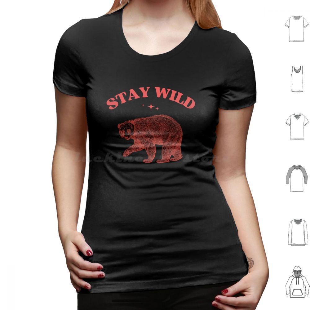 Stay Wild Womens Tee  Womens Cute Animals  Funny Animals  Weird Cute Tee T Shirt 6xl Cotton Cool Tee Funny Humorous Humor