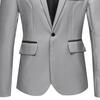 Blazer Casual da Uomo alla Moda con un Bottone e Risvolto, Manica Lunga, Tasca Decorativa, Giacca Completo, Abbigliamento da Lavoro
