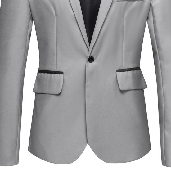 Blazer Casual da Uomo alla Moda con un Bottone e Risvolto, Manica Lunga, Tasca Decorativa, Giacca Completo, Abbigliamento da Lavoro