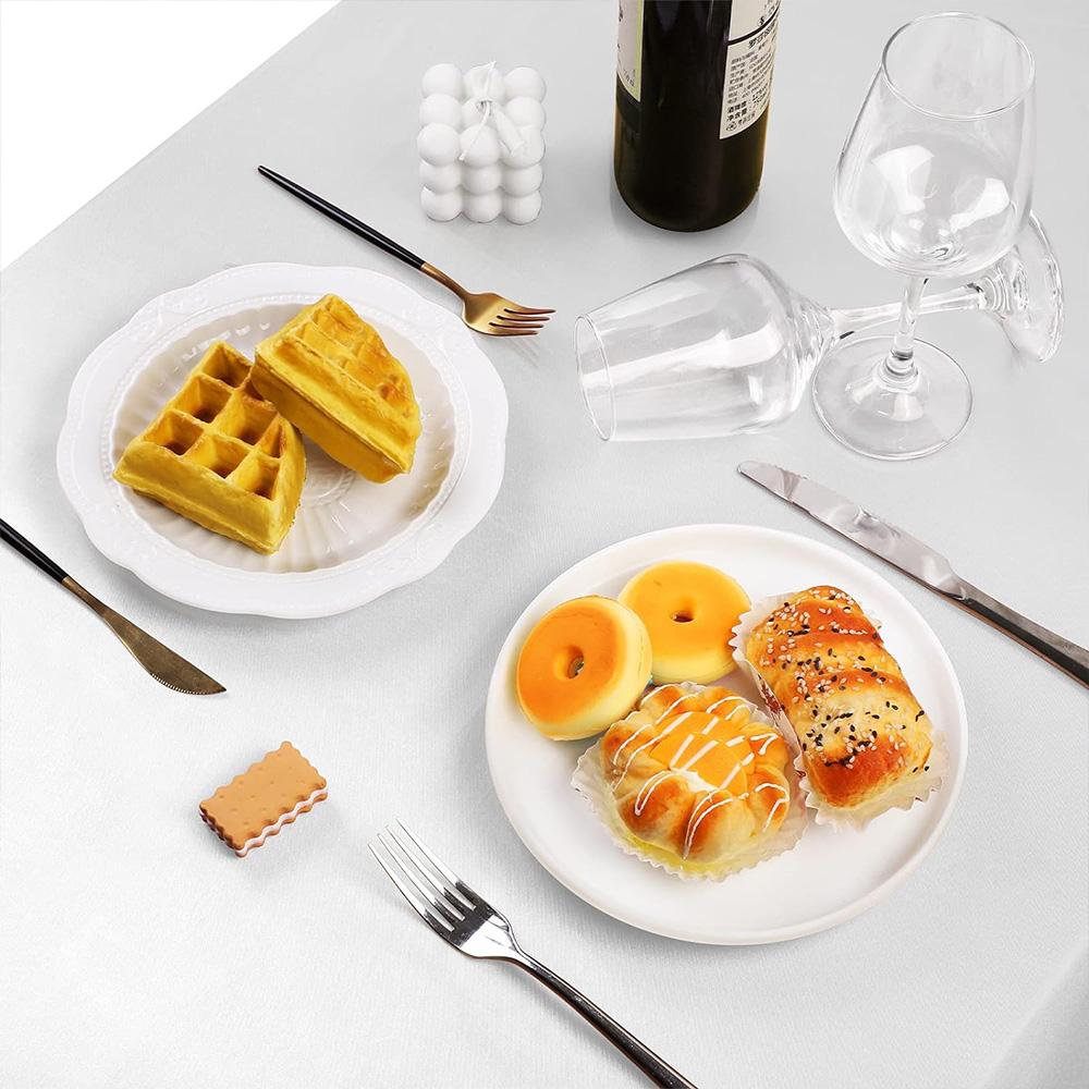 6 Stück Satin-Tischdecke Unifarbe Längsschnitt Rechteck 58 x 108 Zoll Glatte Überlage Tischdecke für Hochzeitsparty Restaurant Bankett