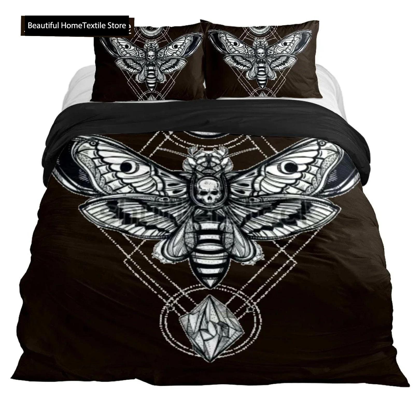 

Comforter Lucifer Morningstar Satanic Satanic Bedding Set Full Size Queen Sizegothic Skull S Comforter Set Comforter (quilt)-EU Single(135*200cm)3pcs