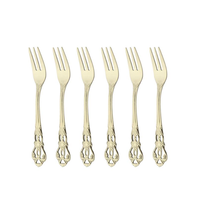 6Pcs Mirror Black Cake Forks Dinnerware Flatware Silverware Cutlery Set For Dessert Fruit Salad Forks Stainless Steel Tableware