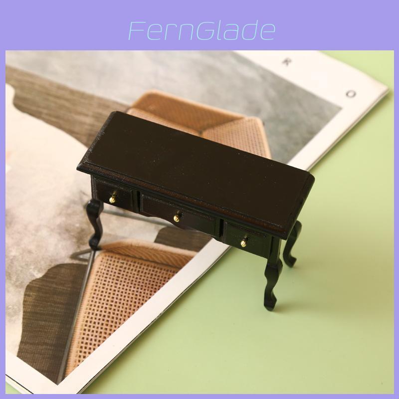 Mini Dollhouse Furniture Desk And Vanity With Wooden Material For Kids Playroom Decor