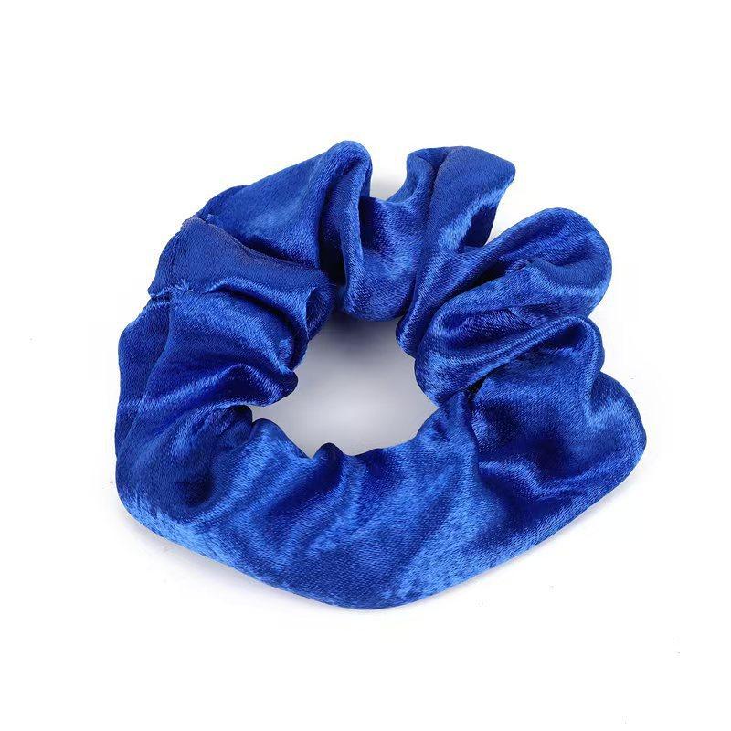 Inel de păr din catifea Elastic pentru păr Bandă elastică moale și elastică pentru păr pentru femei și fete Accesoriu durabil pentru păr pentru coadă de cal, coc, styling One Size albastru