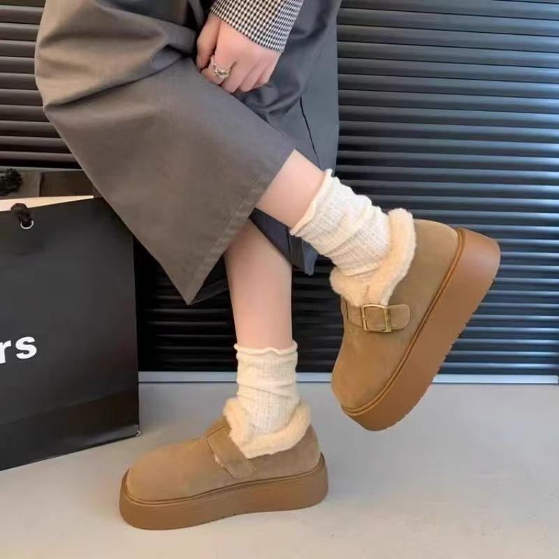 Mao Mao Birkenstocks fashion season thickened snow boots piled cotton shoes loafers beanie platform