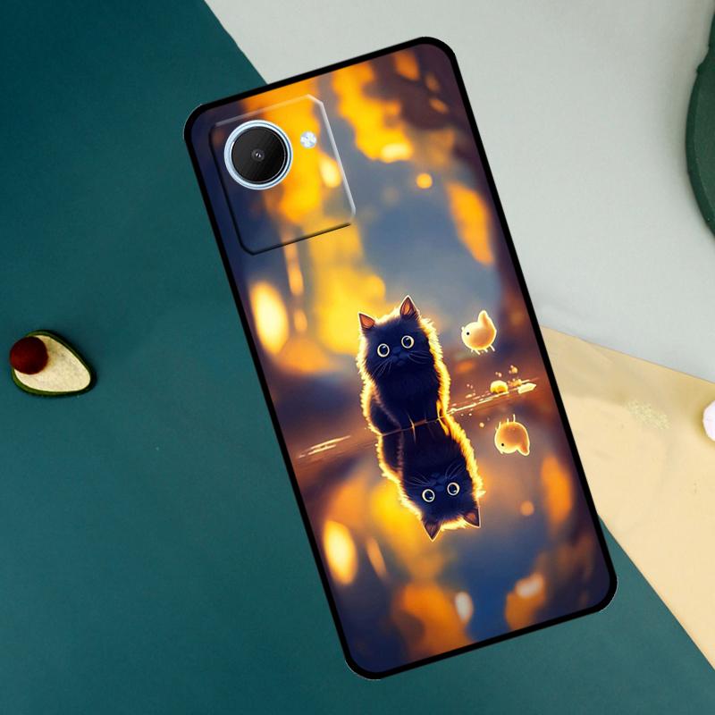 Funny Cute Cat For Realme C67 C53 C55 C75 C71 C61 C33 C63 C51 C65 11 12 13 14 15 Pro Plus GT6 GT7 Pro Case