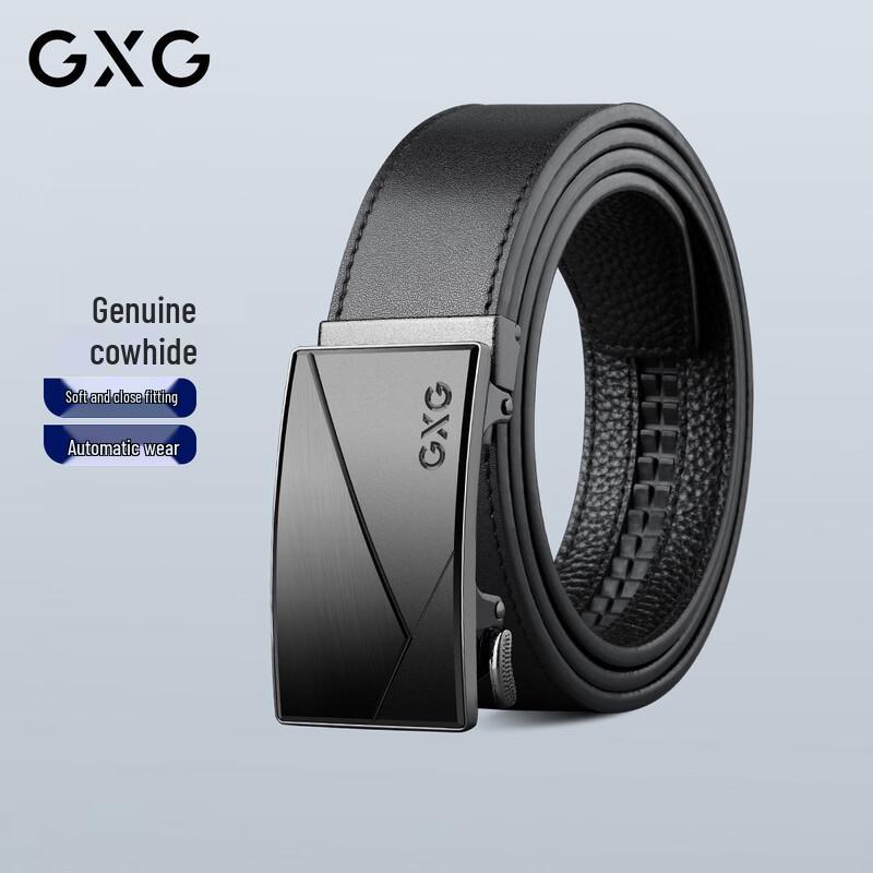 GXG Men s Automatic Buckle Leather Belt 110-120cm чёрный