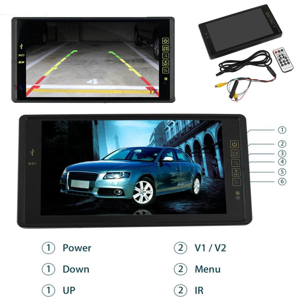 TFT LCD 800x480 HD 720P 9 Inch Car FM Mp4 MP5 Video Player Auto Parking Monitor Support Rear Camera SD USB Flash...