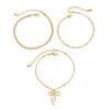 Salircon 3Pcs/Set Boho Summer Beach Thin Chain Anklets Women Trendy Simple Bowknot Ankle Chain Barefoot Foot Jewelry Accessories