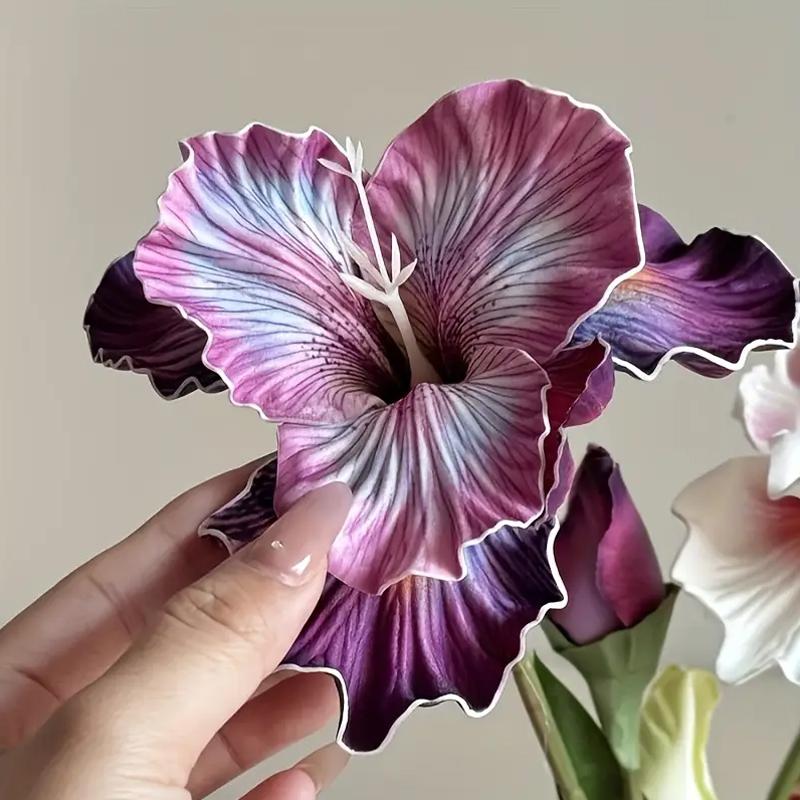 1PC 2-head Iris Flowers Party Wedding Decorative Artificial Cattleya Orchid Home Decoration Simulated Flower Silk Flower 45cm