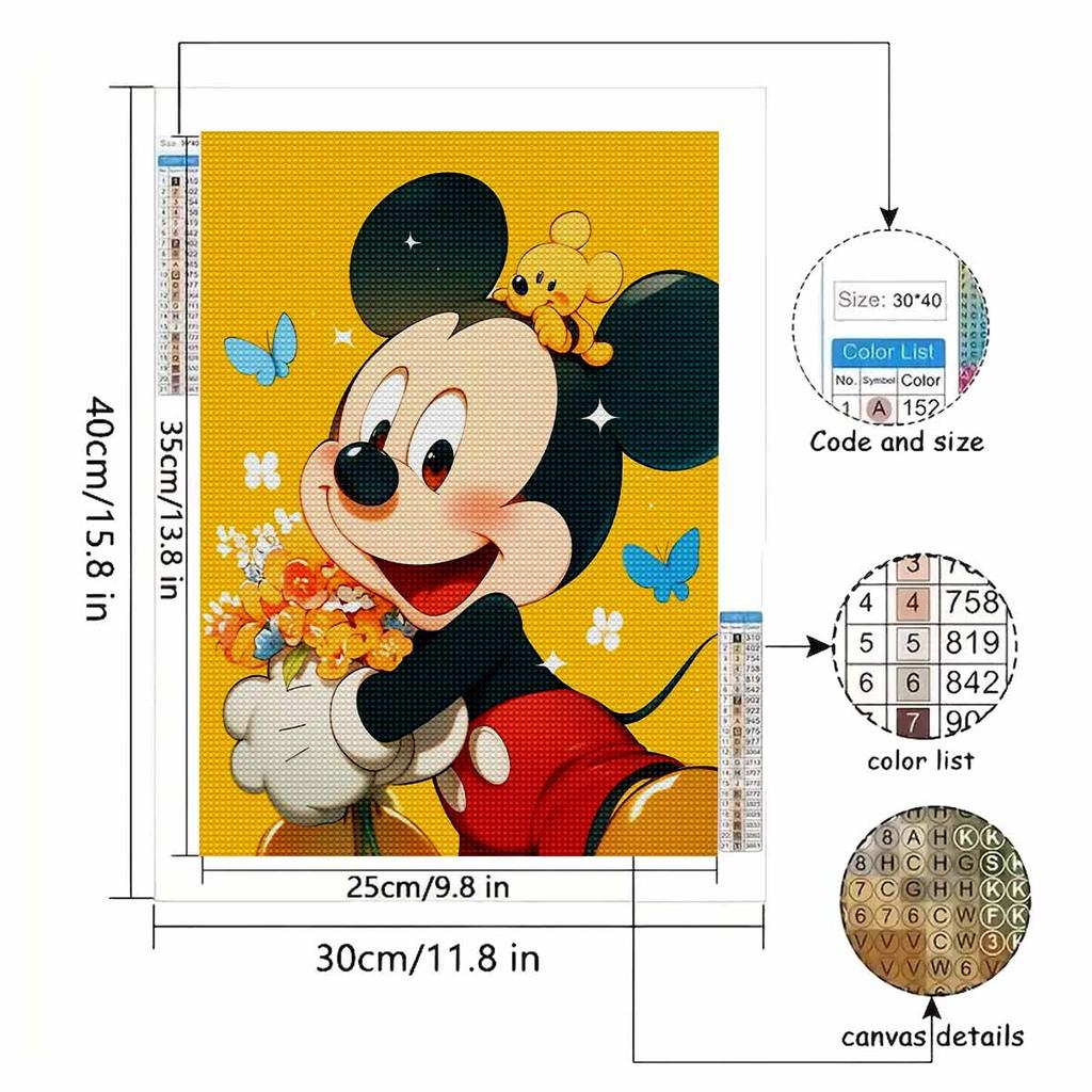 DIY Diamond Painting Mickey Mouse Cross Stitch Kit Mosaic Art Diamond Painting Full Circle Diamond Home Decoration