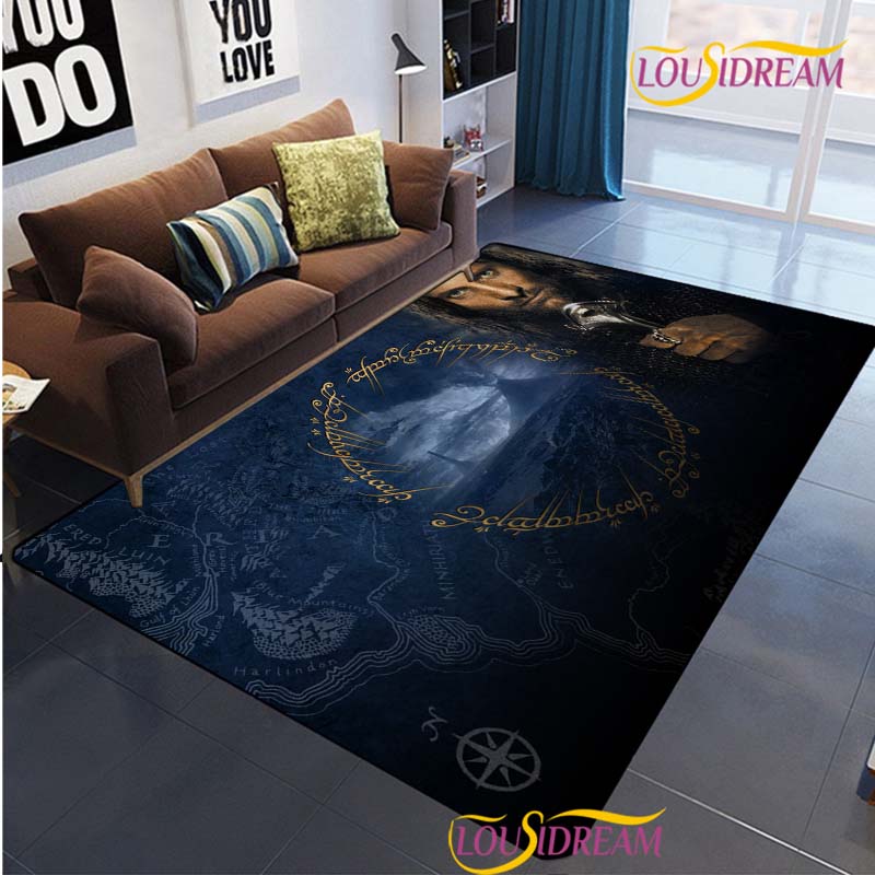 Lord of the Rings Carpet for Living Room Bedroom Rug Kitchen Door Unslip Floor Mats Birthday Gift Photography Props Alfombra Rug