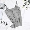 Adjustable Straps Sleeveless Solid Color Bra Vest Women Padded Sling Casual Bra Tank Top