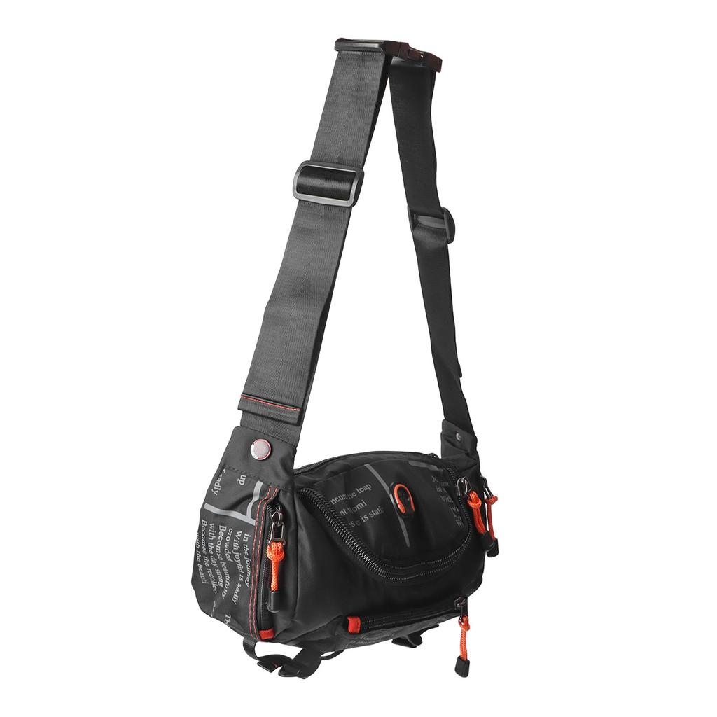 Men Large Crossbody Fanny Pack Belt Bag with Zipper Pockets Adjustable Strap Waist Pack for Outdoors Travel Casual Black