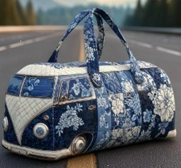 3D VW Bus Retro Travel & Gym Bag: Trendy Short-Distance Fashion