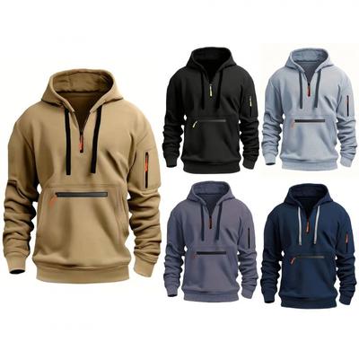 Autumn Winter Men's Hoodie with Waterproof Zipper Pocket Men's Sports and Leisure Hoodie Hoodies & Sweatshirts (men’s)