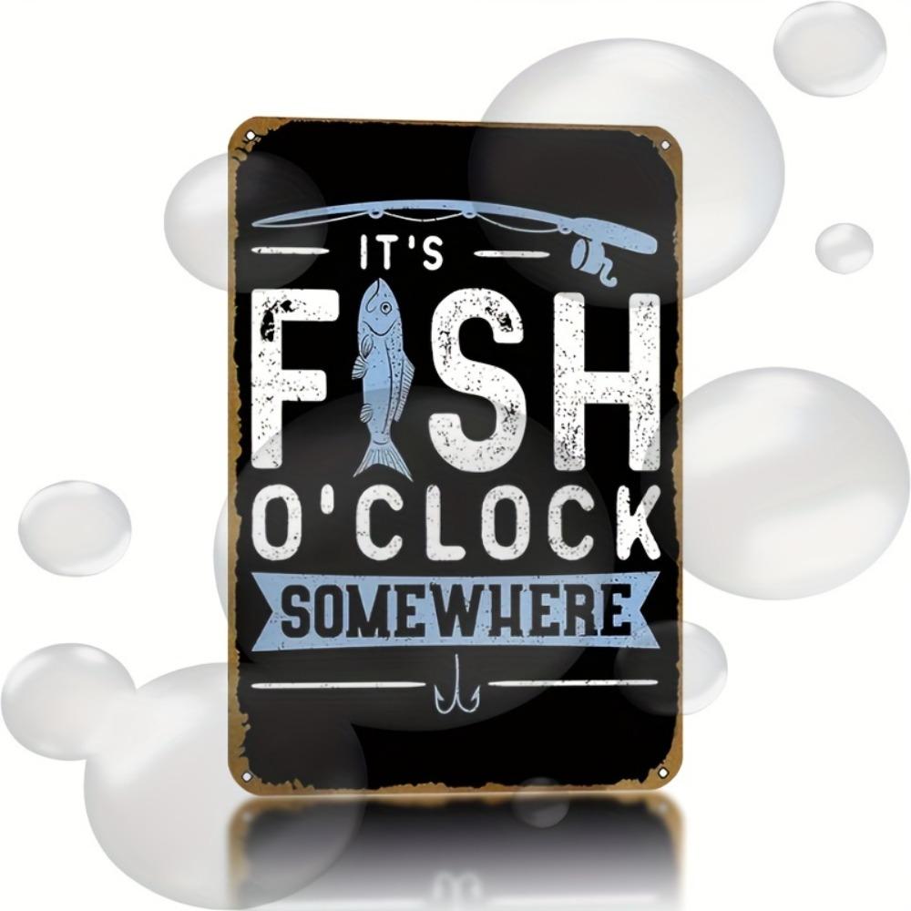 Vintage Fish Metal Tin Sign Retro Wall Decor for Home Cafe Pub 30x20cm