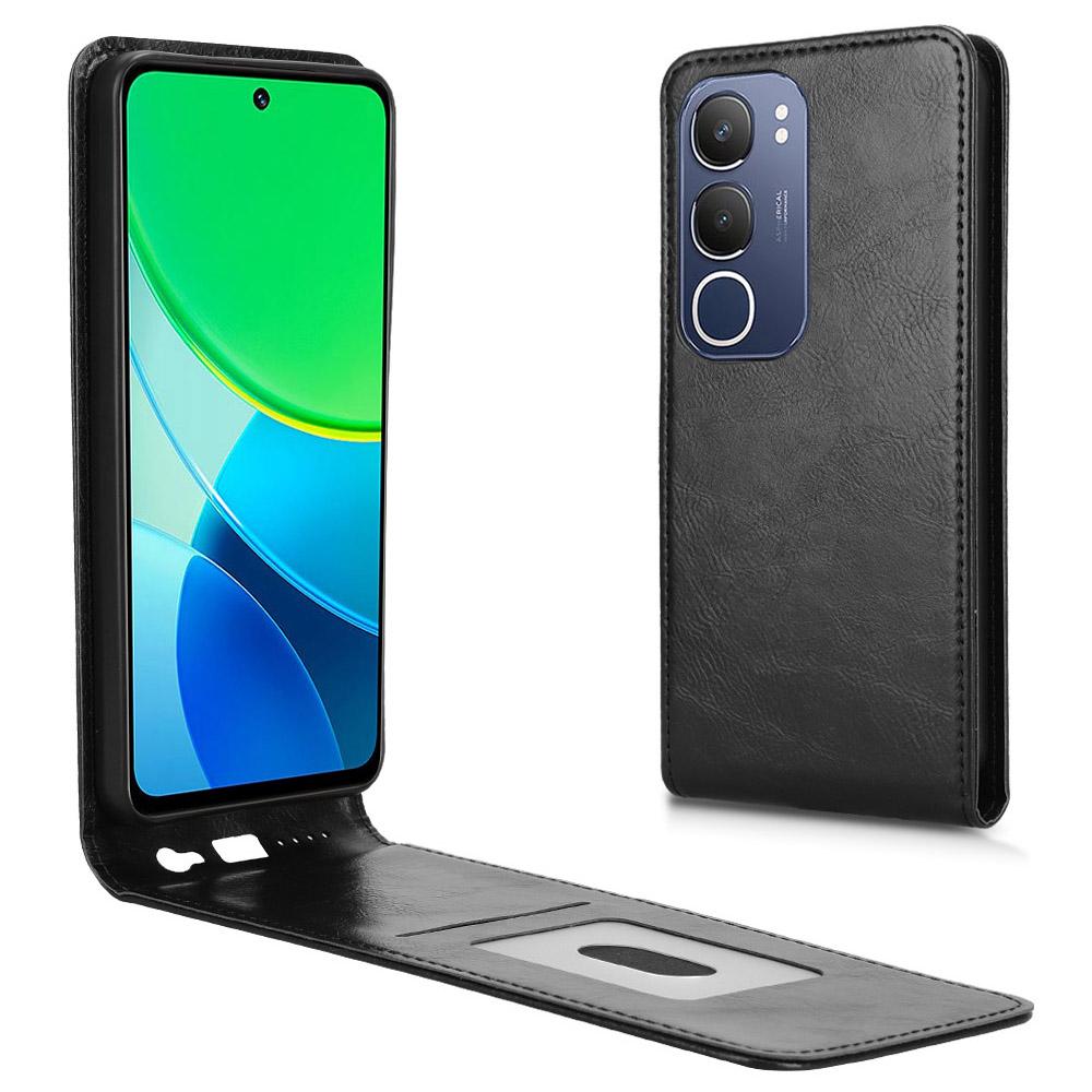 For Vivo Y19s 4G/Y29 5G Case with Card Slot Magnetic Vertical Flip Leather Phone Cover