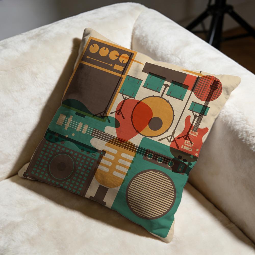 Retro Speaker Cushion Cover Soft Decorative Pillow Case Suitable for Bedroom Sofa Car Travel Use
