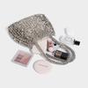 New Retro Silver Metal Handmade Shiny Beaded Sequin Handbag Underarm Single Shoulder Sequin Bag Woven