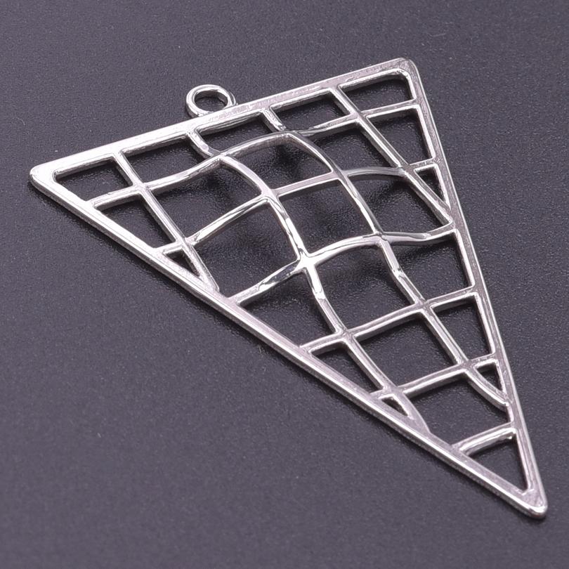 6pcs High Quality Geometry Heart Triangle Round Pendants Jewelry Making Supplies Evil Eye Flower Stainless Steel Charm Earrings