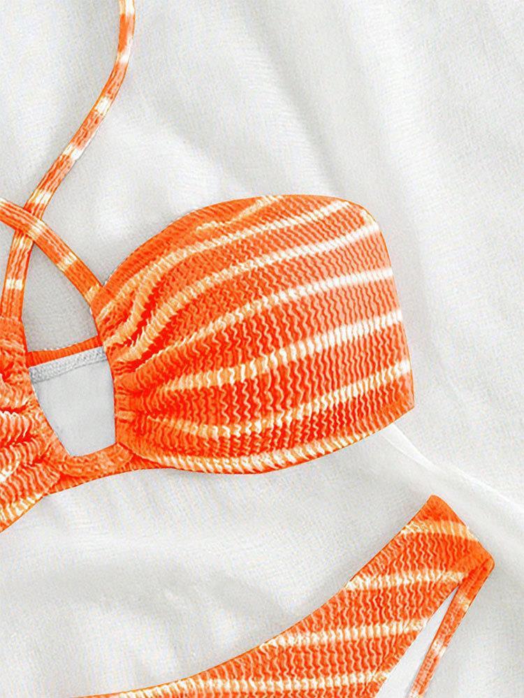 2025 European & American Striped Three-Point Bikini - Sexy Women's Summer Swimwear