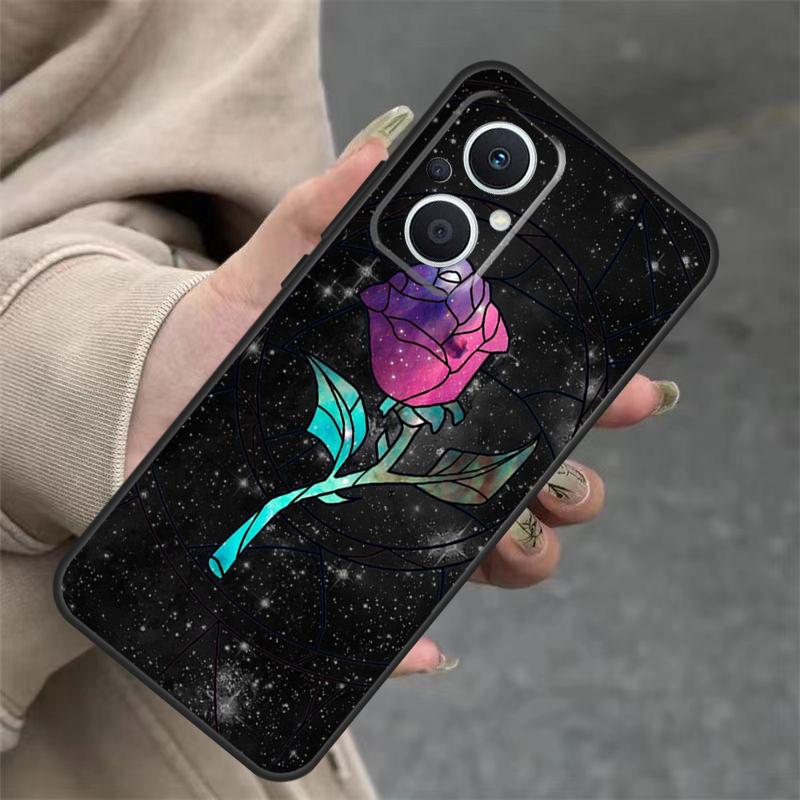 Stained Glass Rose Galaxys Case For OPPO Reno 14F 13F 12F 11F 10 12 13 14 Pro 7 8 Lite OPPO Find X5 X6 X8 X9 Pro Cover