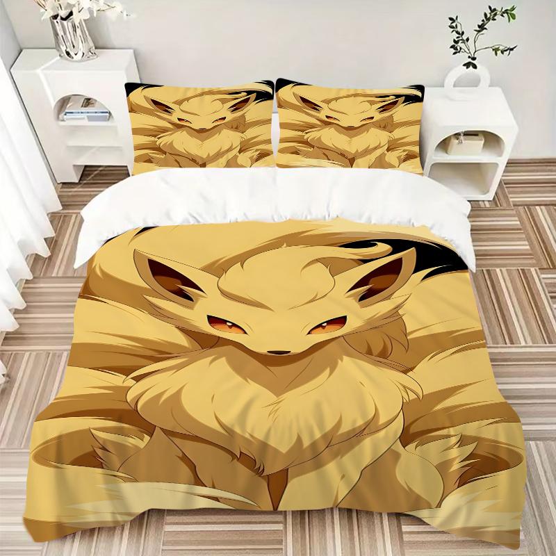 Golden Fox Spirit Printed 3pcs Bedding Set Soft Microfiber 1 Duvet Cover And 2 Pillowcases Home Bedroom Decor Xmas Gift H1276