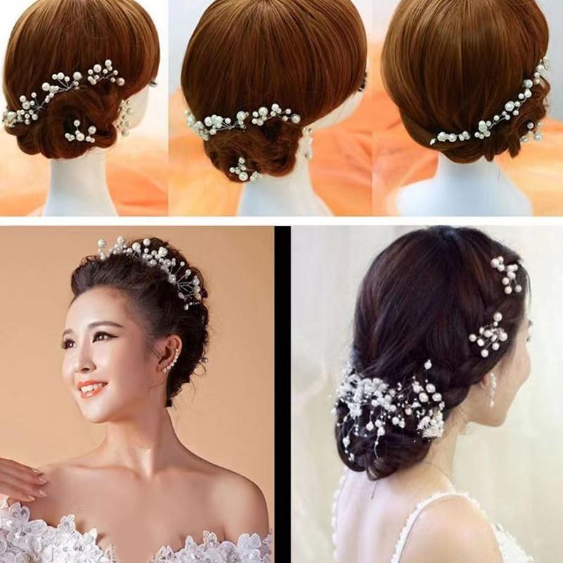 Pearl Hair Pins Pearl Crystal Bobby Hair Pin Wedding Hair Accessories Pearl Shaped Hair Pins For Brides Bridesmaids Women one size