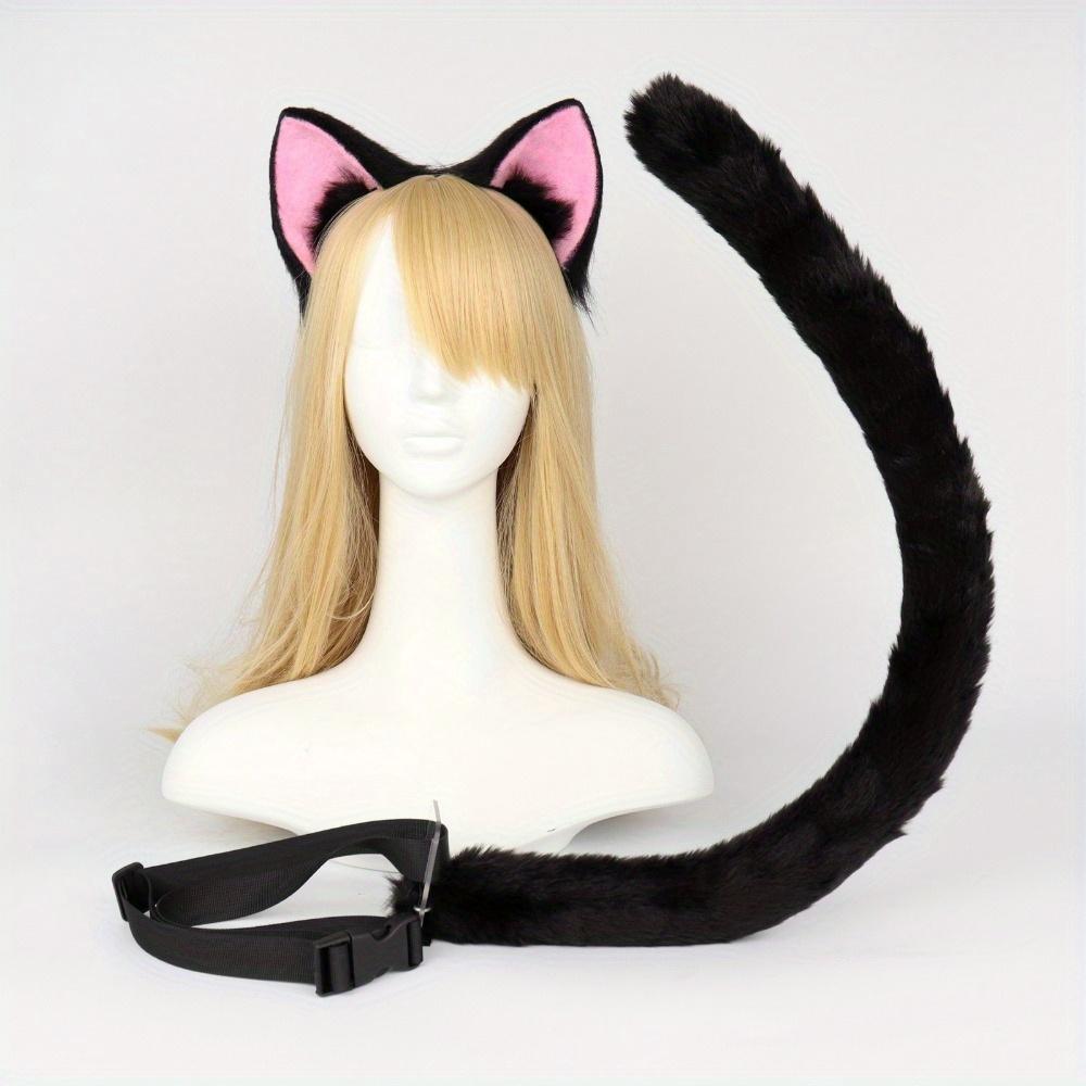 Realistic Furry Cat Ear and Tail Collection Designed for Black Cat Cosplay - Cosplay Accessories Featuring Lolita Headwear