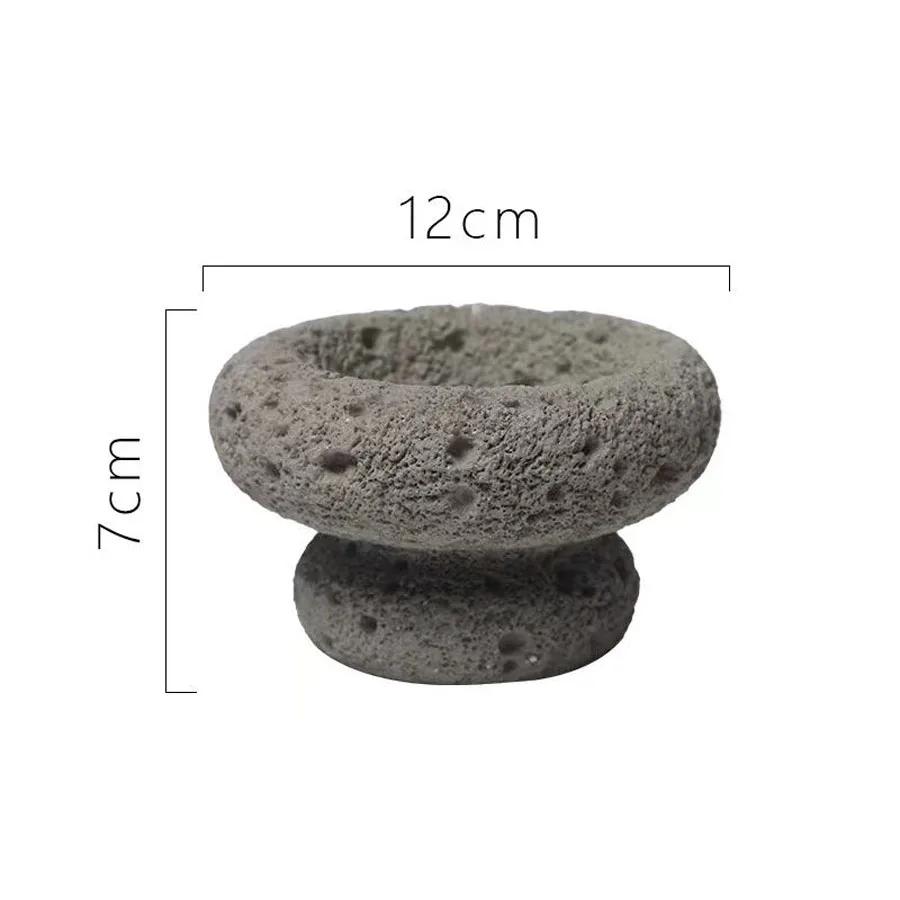 Nordic Ins Aromatherapy Candle Cup Moon Pattern Cement Mini Cactus Flower Pot 2 IN 1 Aromatherapy Candlestick Decorative Tray