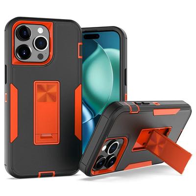 2 in 1 Hybrid Heavy Duty Armor Stand Case iPhone 16 15 14 Plus 13 12 Mini 11 Pro Max Otter Case Box Telefonhalter Hülle Kickstand Halterung Abdeckung