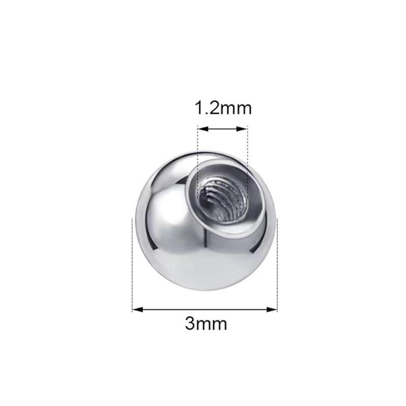 Stainless Steel Threaded Ball Eyebrow, Nose, and Lip Stud Jewelry Accessories.
