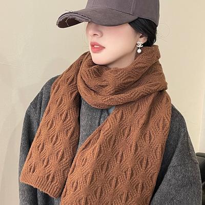 Herbst und Winter Neuer Paarschals für Damen Vielseitiger Japanischer und Koreanischer Stil Retro Gestrickter Wollschal für Herren Trendig und Niedlich