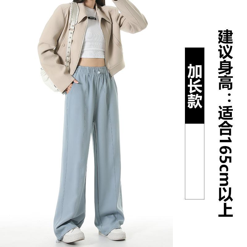 

Off-white wide-leg pants for women s spring and summer new high-waisted and thin, drooping straight tube and two-wearing floor pants for children XL