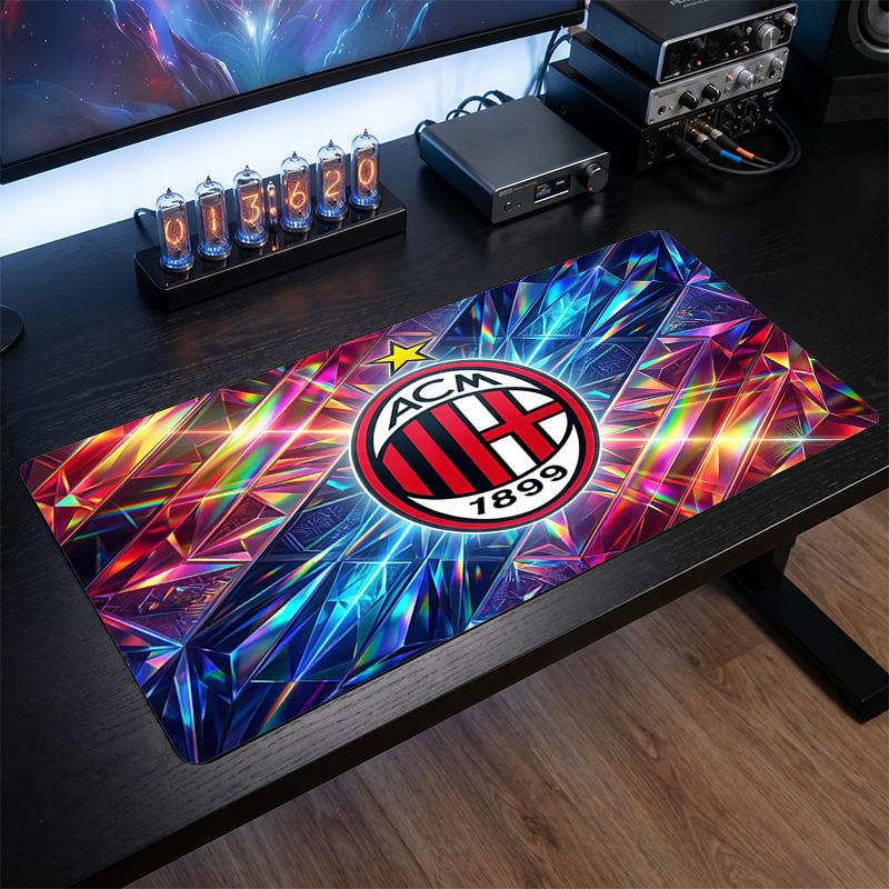 Tappetino per Mouse Grande Stampato AC Milan, Tappetino Morbido in Gomma Antiscivolo per Scrivania da Gioco per Ufficio Laptop Computer Decorazione