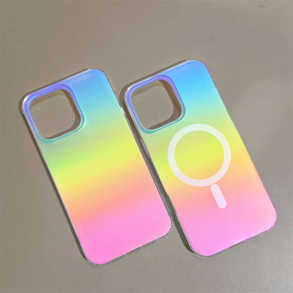 Frosted Laser Gradient Rainbow Magnetic Case For For Iphone 17 Air 16 1 14 13 12 11 Pro Max Plus 16E For Shockproof Cover